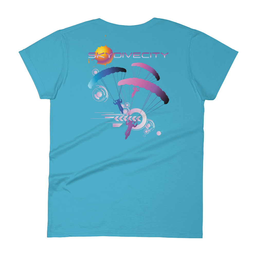 Skydiving T-shirts Skydive City - Flamingo - Women`s Colored T-Shirts, Women's Colored Tees, Skydiving Apparel, Skydiving Apparel, Skydiving Apparel, Skydiving Gear, Olympics, T-Shirts, Skydive Chicago, Skydive City, Skydive Perris, Drop Zone Apparel, USPA, united states parachute association, Freefly, BASE, World Record,