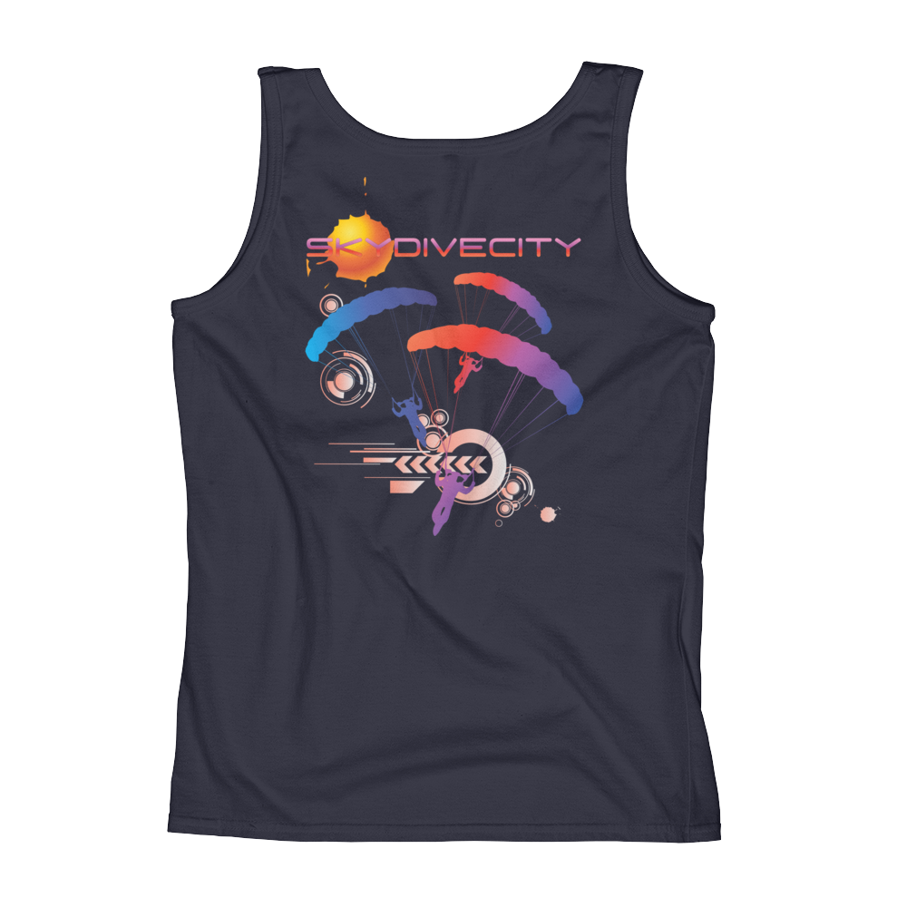 Skydiving T-shirts Ladies' Tank - Skydive City - Sunset, Tanks, Skydiving Apparel, Skydiving Apparel, Skydiving Apparel, Skydiving Gear, Olympics, T-Shirts, Skydive Chicago, Skydive City, Skydive Perris, Drop Zone Apparel, USPA, united states parachute association, Freefly, BASE, World Record,