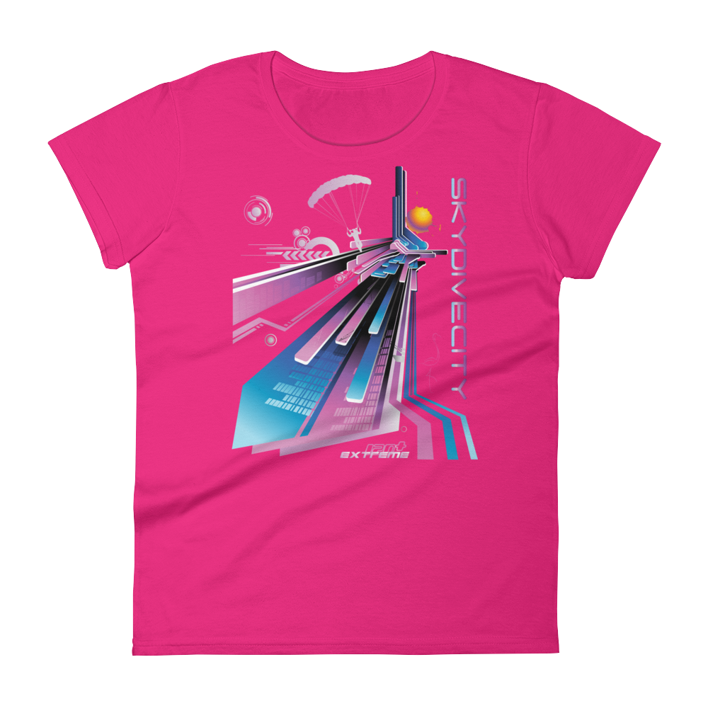 Skydiving T-shirts Skydive City - Flamingo - Women`s Colored T-Shirts, Women's Colored Tees, Skydiving Apparel, Skydiving Apparel, Skydiving Apparel, Skydiving Gear, Olympics, T-Shirts, Skydive Chicago, Skydive City, Skydive Perris, Drop Zone Apparel, USPA, united states parachute association, Freefly, BASE, World Record,