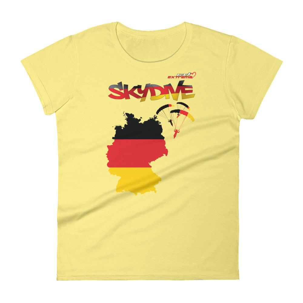 Skydiving T-shirts - Skydive All World - GERMANY - Ladies' Tee -, Shirts, Skydiving Apparel, Skydiving Apparel, Skydiving Apparel, Skydiving Gear, Olympics, T-Shirts, Skydive Chicago, Skydive City, Skydive Perris, Drop Zone Apparel, USPA, united states parachute association, Freefly, BASE, World Record,