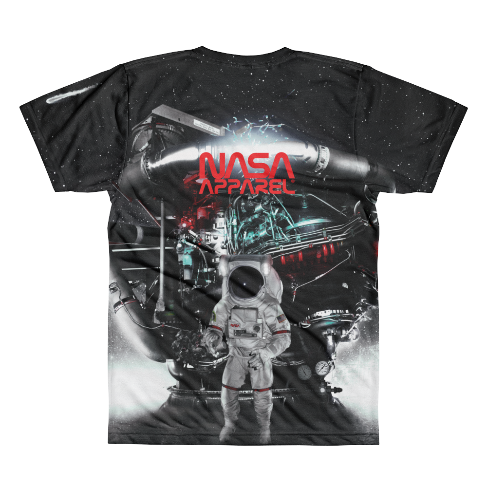 Skydiving T-shirts NASA - Astronaut in Darkness and Meteors - Short sleeve men’s t-shirt, T-shirt, Skydiving Apparel, Skydiving Apparel, Skydiving Apparel, Skydiving Gear, Olympics, T-Shirts, Skydive Chicago, Skydive City, Skydive Perris, Drop Zone Apparel, USPA, united states parachute association, Freefly, BASE, World Record,