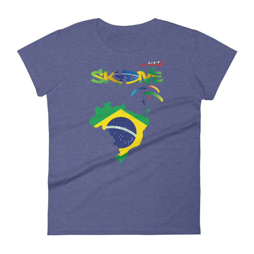 Skydiving T-shirts - Skydive All World - BRAZIL - Ladies' Tee -, Shirts, Skydiving Apparel, Skydiving Apparel, Skydiving Apparel, Skydiving Gear, Olympics, T-Shirts, Skydive Chicago, Skydive City, Skydive Perris, Drop Zone Apparel, USPA, united states parachute association, Freefly, BASE, World Record,