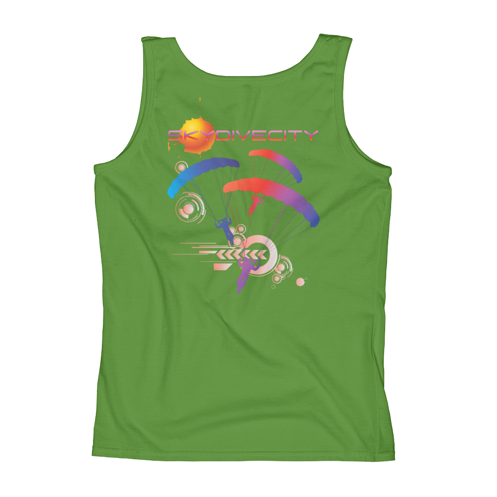 Skydiving T-shirts Ladies' Tank - Skydive City - Sunset, Tanks, Skydiving Apparel, Skydiving Apparel, Skydiving Apparel, Skydiving Gear, Olympics, T-Shirts, Skydive Chicago, Skydive City, Skydive Perris, Drop Zone Apparel, USPA, united states parachute association, Freefly, BASE, World Record,