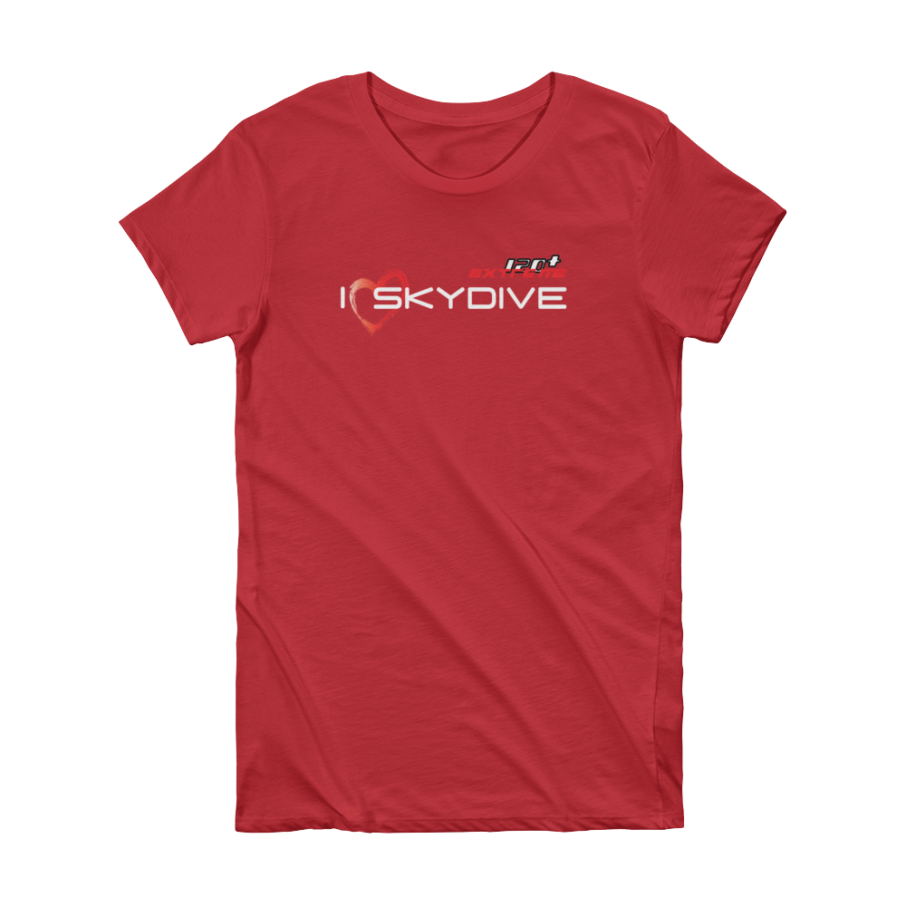 Skydiving T-shirts I ♡ Skydive - First Jump - eXtreme(RED) - Short Sleeve Women's T-shirt, RED, Skydiving Apparel, Skydiving Apparel, Skydiving Apparel, Skydiving Gear, Olympics, T-Shirts, Skydive Chicago, Skydive City, Skydive Perris, Drop Zone Apparel, USPA, united states parachute association, Freefly, BASE, World Record,