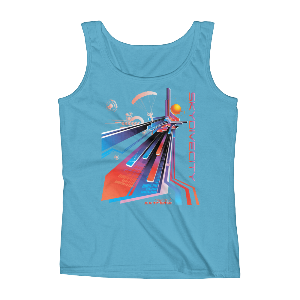 Skydiving T-shirts Ladies' Tank - Skydive City - Sunset, Tanks, Skydiving Apparel, Skydiving Apparel, Skydiving Apparel, Skydiving Gear, Olympics, T-Shirts, Skydive Chicago, Skydive City, Skydive Perris, Drop Zone Apparel, USPA, united states parachute association, Freefly, BASE, World Record,