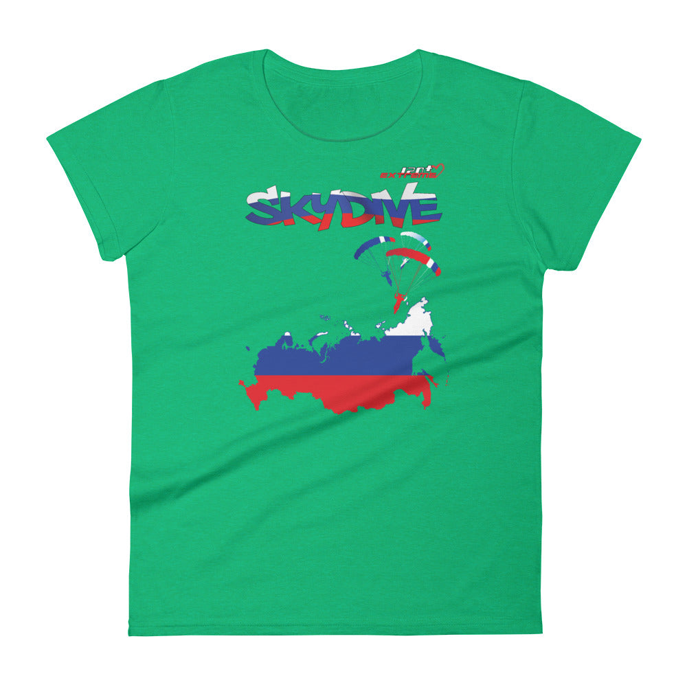 Skydiving T-shirts - Skydive All World - RUSSIA - Ladies' Tee -, Shirts, Skydiving Apparel, Skydiving Apparel, Skydiving Apparel, Skydiving Gear, Olympics, T-Shirts, Skydive Chicago, Skydive City, Skydive Perris, Drop Zone Apparel, USPA, united states parachute association, Freefly, BASE, World Record,