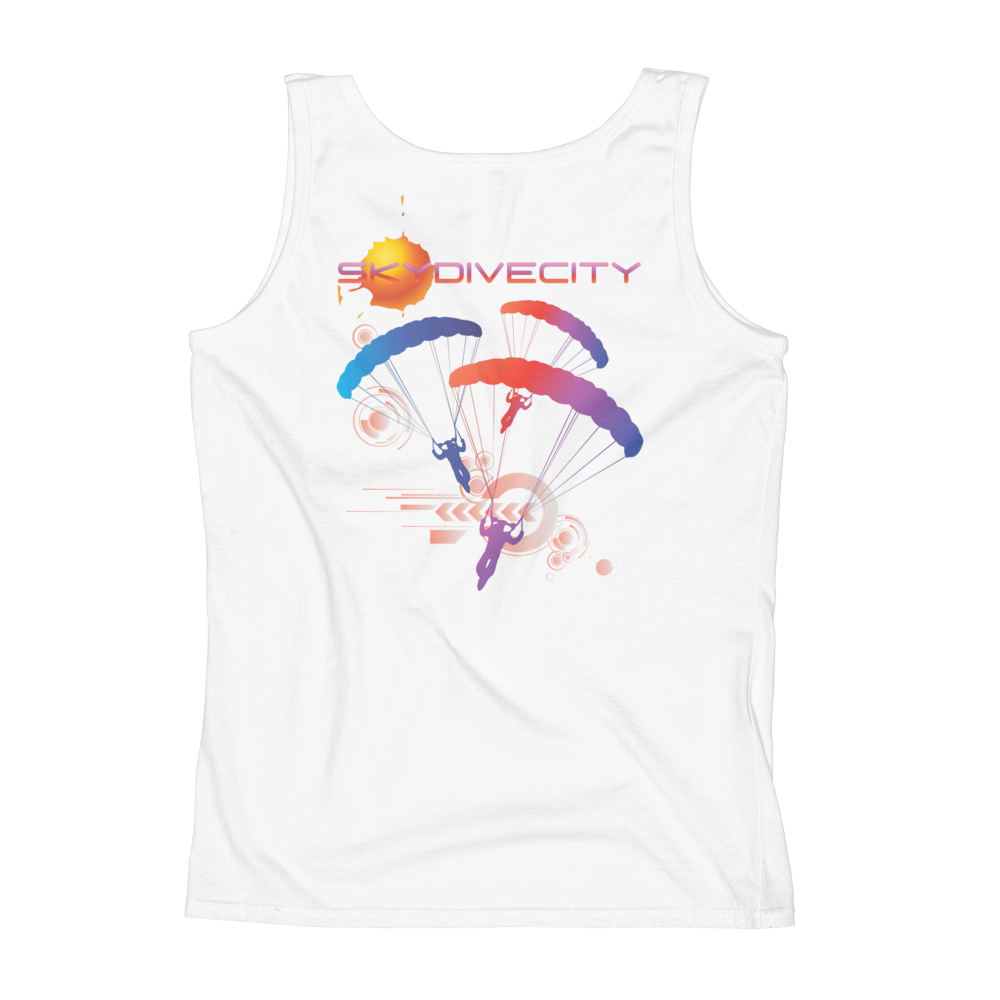 Skydiving T-shirts Ladies' Tank - Skydive City - Sunset, Tanks, Skydiving Apparel, Skydiving Apparel, Skydiving Apparel, Skydiving Gear, Olympics, T-Shirts, Skydive Chicago, Skydive City, Skydive Perris, Drop Zone Apparel, USPA, united states parachute association, Freefly, BASE, World Record,