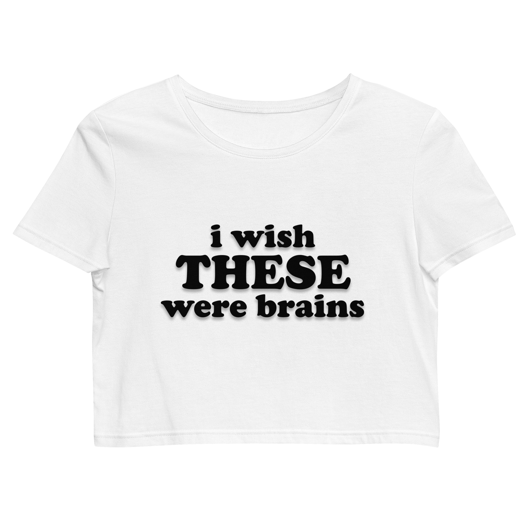 - I ♡ You - I Wish These Were Brains - Women Crop Top