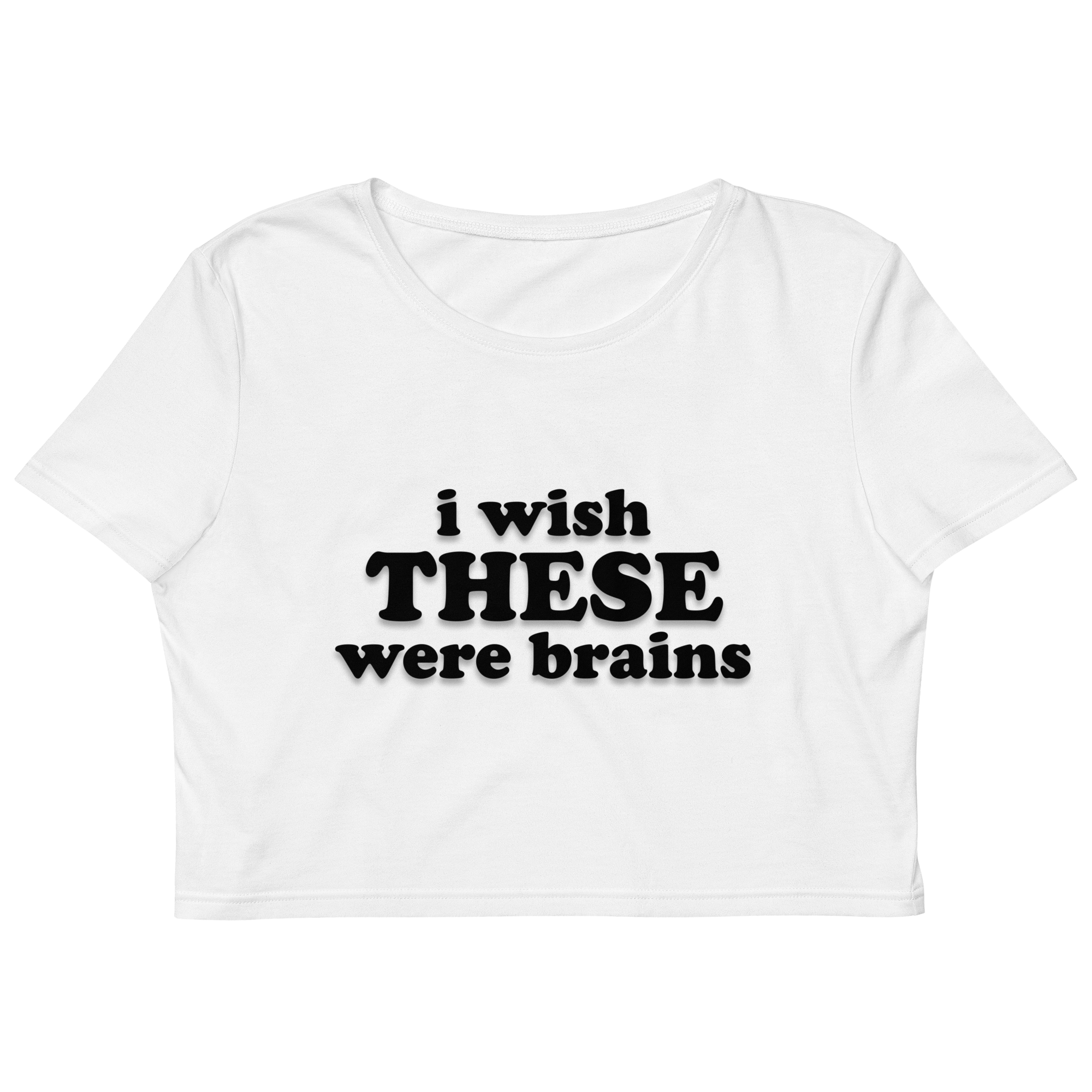 - I ♡ You - I Wish These Were Brains - Women Crop Top